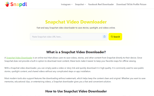 Snapdl :: Snapdl is a fast and secure TikTok, Instagram, Snapchat and facebook downloader and viewer