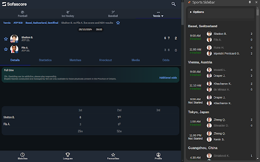 Sports Sidebar :: A simple Chrome extension that shows sports data in the sidebar