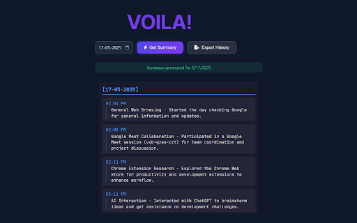 ChronoLens AI - Browser History Summariser :: AI-powered browser history summariser