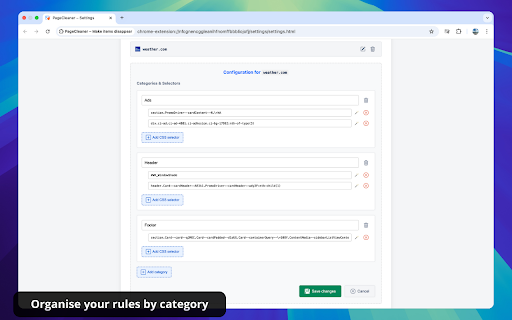 PageCleaner – Make items disappear :: Easily hide unwanted elements on any website with your own customised rules.