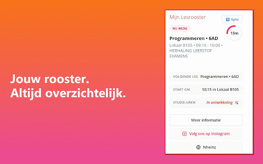 Smartschool Courses :: Toont live je lesrooster, countdowns, en studie-uren van Smartschool.
