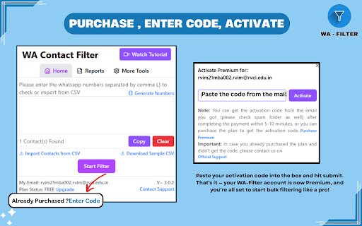 WA Filter & Number Checker: Check & Verify WhatsApp Numbers :: A premium WA Filter to verify, check, and filter WhatsApp numbers for efficient marketing campaigns.