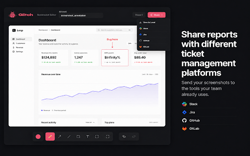 Glitch — Bug Reporter, Screen Recorder & Logs Capture :: Local-first bug reporting tool. Capture screenshots, record tabs, and collect debug info — all stored locally.