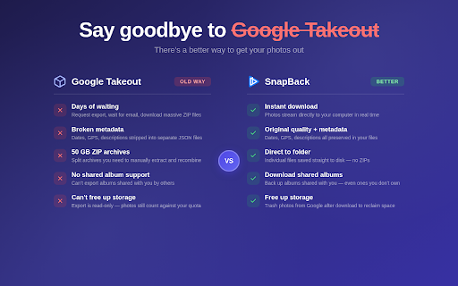 Snapback - Google Photos Downloader :: Backup your Google Photos library to your computer