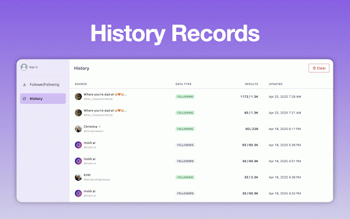 TikTok Follower Export Tool - Free Extractor by exporter24 :: Export TikTok following & followers with email and detailed information, filter and sort by your needs. Free and unlimited.