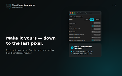Side Panel Calculator :: chrome.sidePanel で常駐する電卓。基本/科学/プログラマー計算と単位・通貨換算。