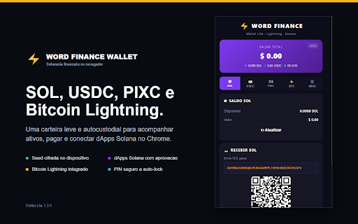 Word Finance Wallet :: Carteira digital multirrede para gerenciar ativos, enviar e receber pagamentos e conectar-se a aplicativos descentralizados.