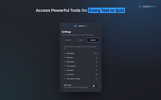 CheatGPT :: Canvas quiz and assignment companion. Prior-answer reuse, AI assist, and privacy controls.