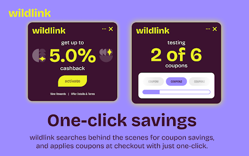Wildlink: Smarter shopping with rewards :: Auto-apply coupons and earn rewards wherever your AI-guided journey takes you.