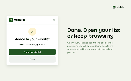 Wishlist :: Save things you spot online to your wishlist.