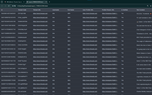 Threads Scraper: Export Threads, Comments, Users & more :: Scrape Threads, Users, Followers, and more from Threads, with options to export in formats such as CSV, Excel, JSON and others