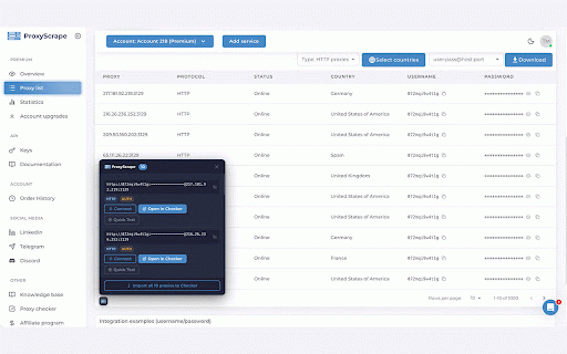 ProxyScrape - Proxy Manager :: Detect, test, and connect to proxies directly in your browser. Validate lists, switch IPs, and streamline workflows in one click.