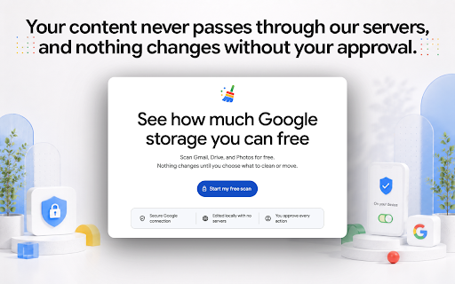 Storage Cleaner for Gmail, Drive & Google Photos: Up to 60 GB Free :: Free up space: delete junk or move items to another account and share them back. Use up to 4 accounts for up to 60 GB combined.