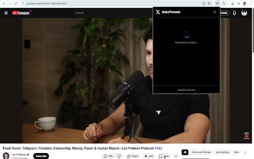 MakeThreads - YouTube to Twitter :: Generate viral Twitter threads, single tweets, and articles from YouTube videos instantly.