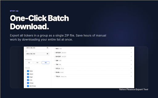 Yahoo Finance to Excel & CSV Data Export Tool :: Download Yahoo Finance historical stock data to CSV or Excel — no programming knowledge, no API key required, work as before.