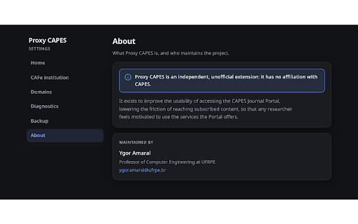 Proxy CAPES :: Redirects pages to the CAPES Journal Portal (EZproxy) and tracks your current session.