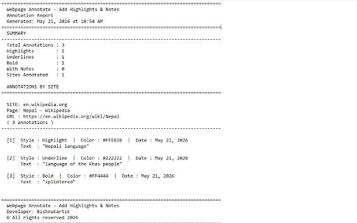 Webpage Annotate - Add Highlights & Notes :: Highlight text, add notes, and annotate any webpage and PDF. All saved locally.