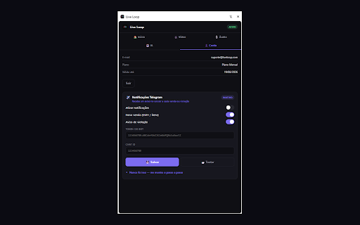 Live Loop :: Painel de apoio para LIVE no TikTok Shop: automações, respostas de chat com IA e vídeo/áudio opcional no lugar da câmera/microfone.