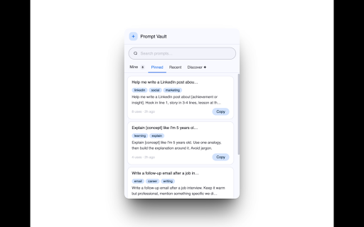 Prompt Vault :: Save, search, and discover the world's best AI prompts — works across ChatGPT, Claude, Gemini, and more.