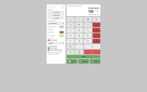 TheQuickCalculator :: A lightweight popup calculator with add, subtract, multiply, divide, and more.