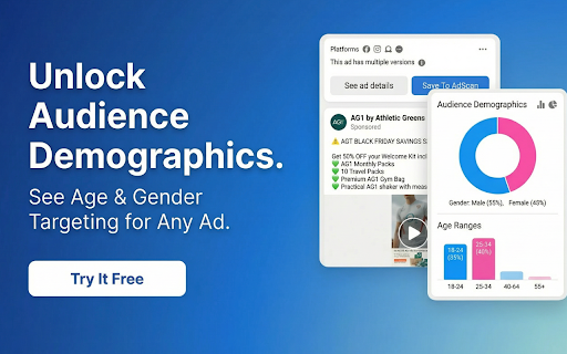 Save Facebook Ads & Reveal Ad Spend - Adscan.ai :: This extension adds a 'Check Spend' button to Meta ads (EU/UK/Brazil), reveals winning ads, and saves them to your library