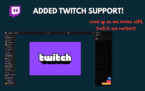 VOD Marker :: Add colored markers and notes to videos for VOD review on YouTube and Twitch.
