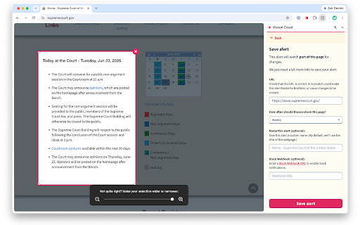 Klaxon Cloud :: Klaxon sends you alerts when webpages you're watching change.