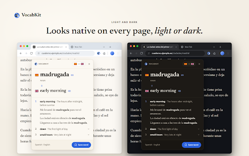 Vocabulary Builder – Translate with context & Save Words | VocabKit :: Vocabulary builder: on-page translation + save to Anki. OCR images/subtitles. 40 languages. Free daily translations.