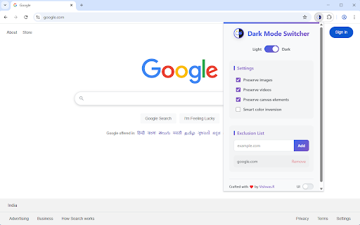 Dark Mode Switcher :: Switch between light and dark themes instantly on any website.