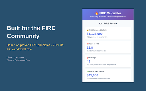 FIRE Calculator - Financial Independence :: Years-to-FIRE with real-return inflation + ACA 400% FPL cliff overlay for pre-Medicare bridge years. $10K/yr subsidy cliff. Free.