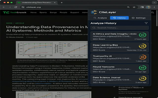CiteLayer — AI Search Optimizer :: Instantly analyze any webpage's AI search visibility. Get GEO scores, optimization insights, and actionable recommendations.