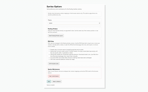 Sanitas — The Data Sanitizer :: Sanitize sensitive text locally before supported AI chats, then restore placeholders locally.