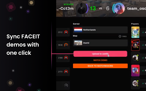 Leetify :: Display CS2 match stats on the Steam profile of Counter-Strike players.