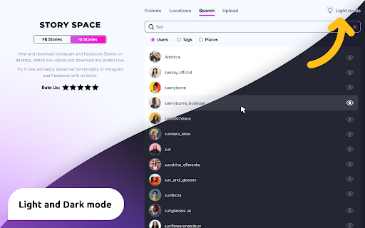 StorySpace Manager for FB and IG Stories :: Anonymous viewer for IG and FB Stories. Download, Search and Upload Instagram and Facebook Story. Private Mode for Insta and FB