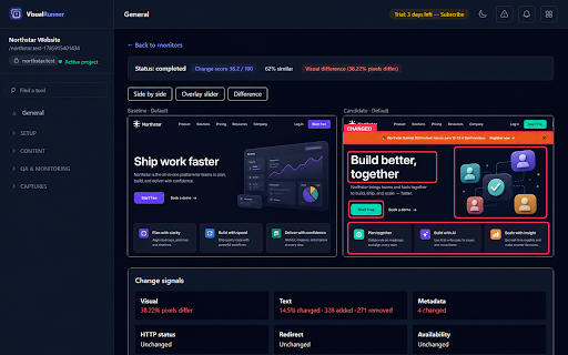 VisualRunner :: Configure and launch localization screenshot QA capture jobs from the current page.