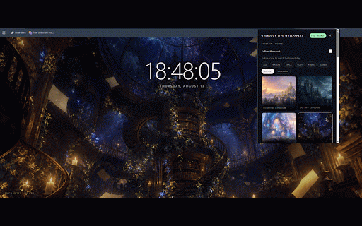 Overlook Live Wallpapers :: A customizable new tab with free live scenes, Pro local-media imports, default-provider search, and shortcuts.
