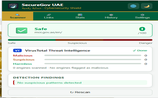 SecureGov UAE :: Real-time detection of fake UAE government websites and scam links