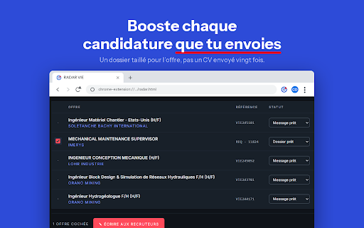 RADAR VIE PRO :: Trouve les offres à l'international — V.I.E et tableaux de recrutement — qui correspondent à ton parcours, et prépare ton dossier.
