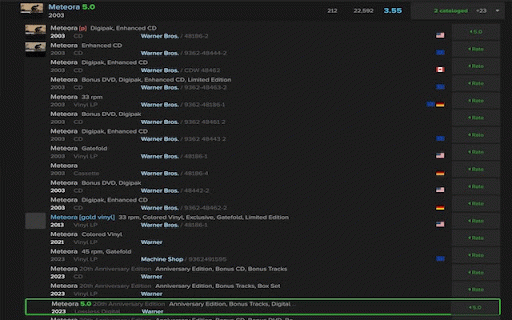 Rym Rating :: Automatically shows your rating whenever an album is linked, on any RYM page.