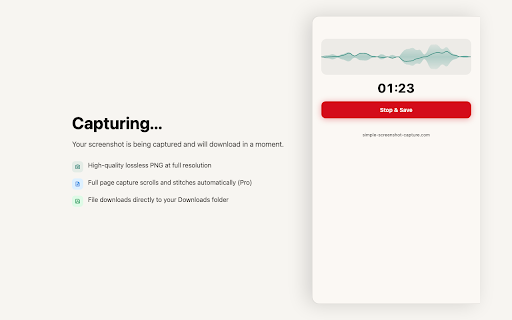 Simple Screenshot Capture :: Take a screenshot of your browser tab and save it as a PNG file.