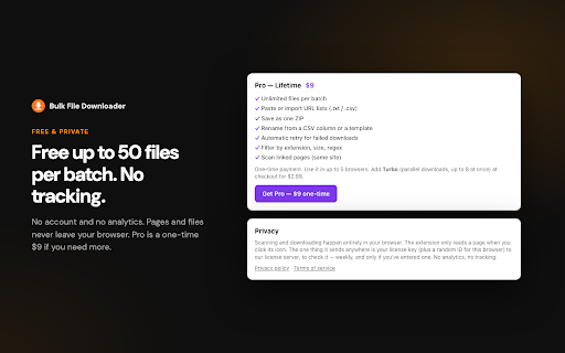 Bulk File Downloader - Download All Files from any Website :: Find every file on a page — PDFs, documents, images, archives — and download them in one click. Free up to 50 files per batch.