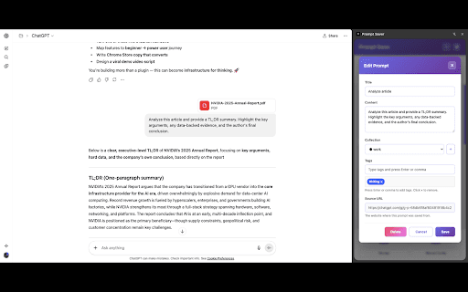 Prompt Saver :: Save and manage your chatbot prompts efficiently