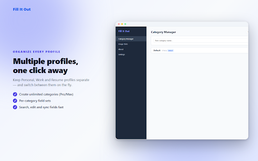Fill It Out :: AI-powered smart form filler. Fill any form automatically while keeping your data private.