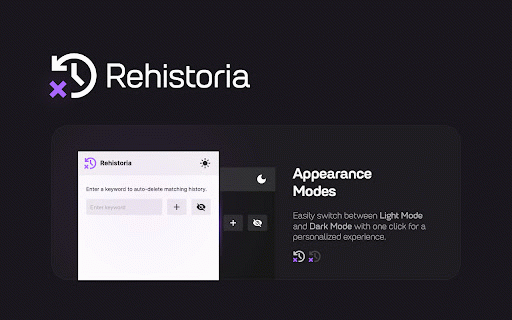 Rehistoria: Auto-Delete History by Keywords :: Automatically delete browsing history based on keywords detected in page titles or URLs.