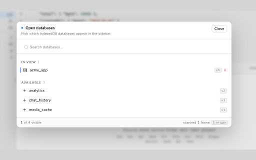 IdxBeaver :: A professional database client for IndexedDB, LocalStorage, and SessionStorage.