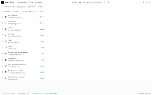 MarkShelf :: Intelligent Bookmark Manager - AI-powered bookmark organization