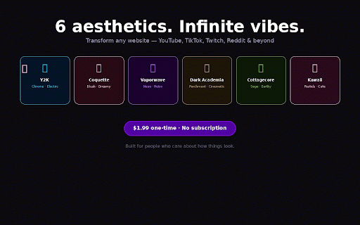 ZOS — Aesthetic OS :: Retheme any website to your vibe. Y2K, Dark Academia, Coquette & more. Personalization for the internet.