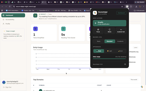 NeuroAdapt :: AI-powered web accessibility for Dyslexia, ADHD, and more.
