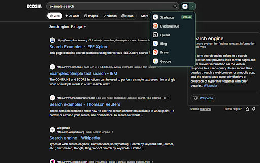 Free Search Switcher :: A cross-browser extension for switching between preferred and custom search engines while preserving the current search query.