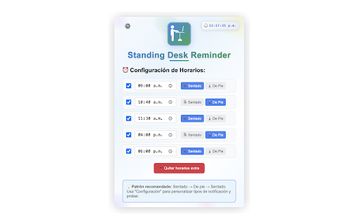 Standing Desk Reminder :: Notificaciones para alternar entre trabajar de pie y sentado